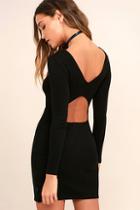 Rvca Fallen Black Long Sleeve Bodycon Dress