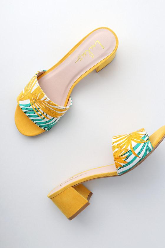 Jax Yellow Multi Print Mules | Lulus