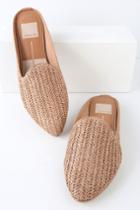 Dolce Vita Grant Natural Raffia Woven Loafer Slides | Lulus