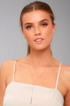 Lulus | Sea Of Style Rose Gold And Pearl Drop Necklace