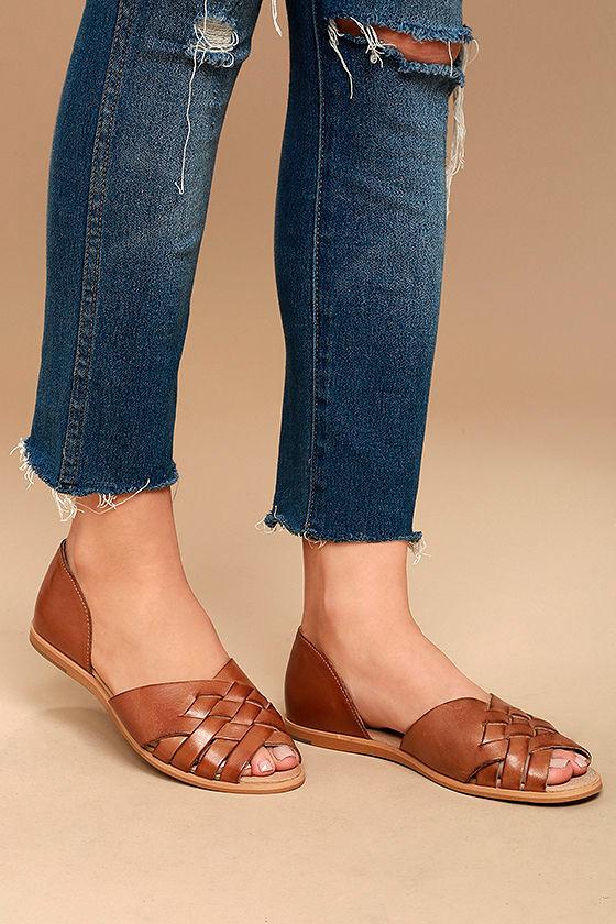 Seychelles | Future Cognac Leather Flats | Size 8 | Brown | Lulus