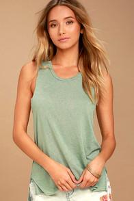 Project Social T James Sage Green Tank Top