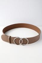 Fame Accessories Yanny Dark Beige Double O-ring Belt | Lulus