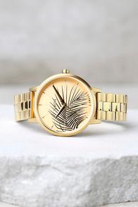 Nixon X Amuse Society Kensington Gold Palm Print Watch