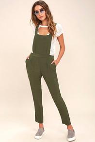 Bb Dakota Kelly Olive Green Overalls