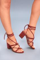 So Me Abbie Rust Red Suede Lace-up Heels | Lulus
