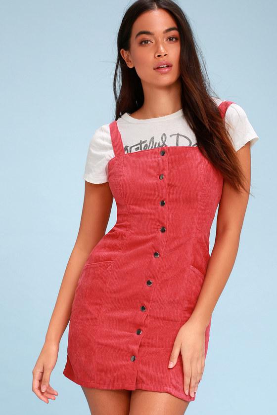 The Fifth Label Central Red Corduroy Pinafore Dress | Lulus