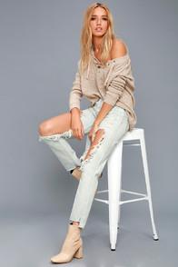One X One Teaspoon Awesome Baggies Light Wash Destroyed Jeans