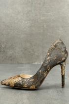 Jessica Simpson Lucina Metallic Multi Brocade D'orsay Pumps