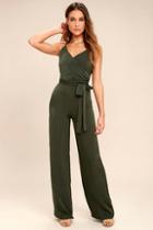 Lulus Got You On My Mind Olive Green Jumpsuit