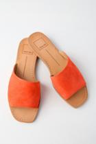 Dolce Vita Cato Orange Genuine Suede Leather Slide Sandal Heels | Lulus