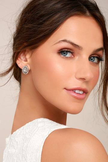 Lulus | Akasha Silver Rhinestone Earrings