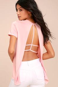 Lulus Backstory Blush Pink Backless Tee