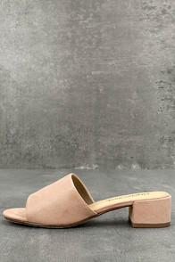 City Classified Jolie Mauve Suede Mules