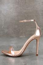 Liliana Queena Rose Gold Ankle Strap Heels