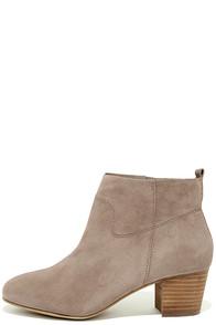 Steve Madden Harber Taupe Suede Leather Ankle Booties
