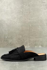 City Classified Zeva Black Suede Loafer Slides