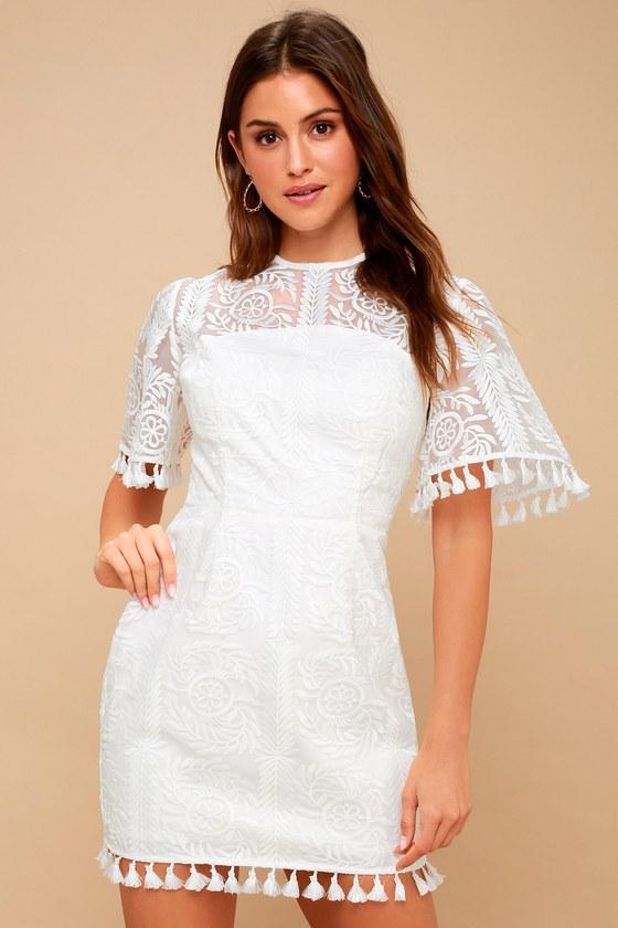 Finders Keepers Spectrum White Embroidered Mini Dress | Lulus