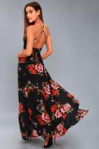 Valeria Black Floral Print Two-piece Maxi Dress | Lulus