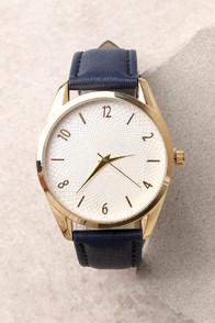 Lulus Infinity Gold And Navy Blue Watch