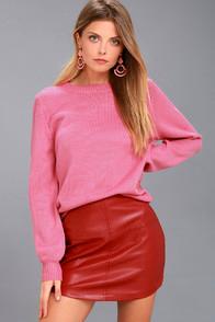 Lulus Stylish Visions Pink Knit Sweater