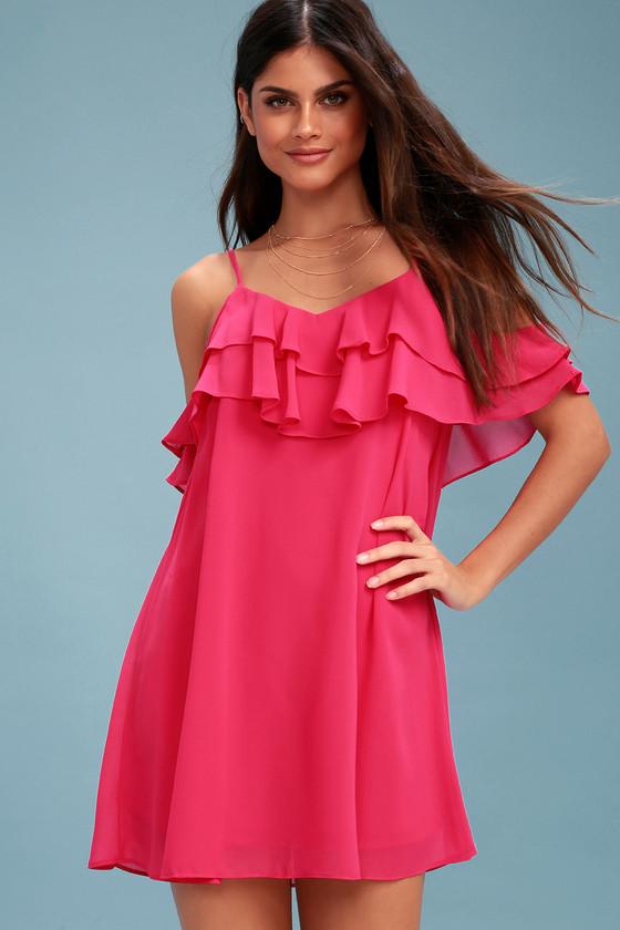 Impress The Best Fuchsia Off-the-shoulder Dress | Lulus