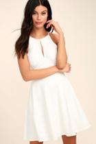 Black Swan | Francine Ivory Skater Dress | Size Large | White | 100% Polyester | Lulus