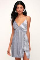 Private Resort Blue And White Striped Two-tone Dress | Lulus