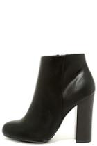 Bamboo Molly Black High Heel Ankle Booties