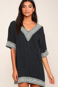 Amuse Society Iris Black Print Dress