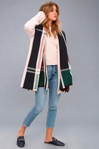 Lulus Prep School Red And Navy Blue Plaid Scarf