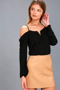 Lulus Double Date Black Off-the-shoulder Top