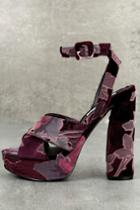 Steve Madden | Jodi Burgundy Velvet Platform Ankle Strap Heels | Size 10 | Purple | Lulus