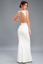 Mine White Backless Maxi Dress | Lulus