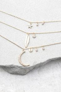 Lulus Cosmic Cutie Gold Layered Choker Necklace