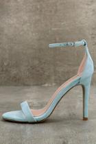 Bella Marie Agusta Aqua Suede Ankle Strap Heels