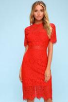 Remarkable Red Lace Dress | Lulus