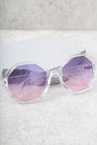 Lulus Crystal Dreams Clear And Purple Sunglasses