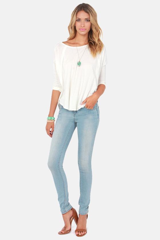 Rvca Falcor Light Wash Skinny Jeans