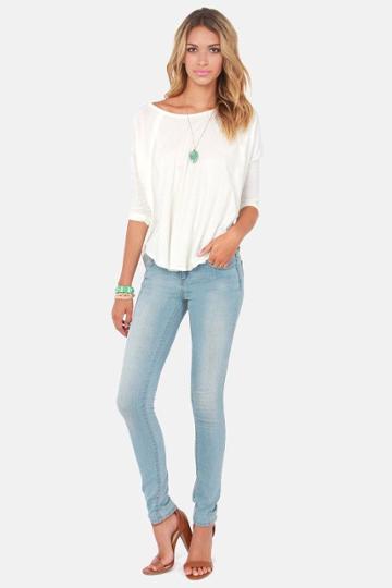 Rvca Falcor Light Wash Skinny Jeans