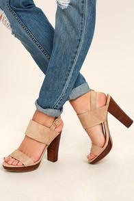 Report Lawrena Natural Suede Platform Heels