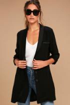 Lulus | Only The Lucky Black Blazer | Size Small