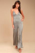 Finders Keepers | Spectral Sage Green Jumpsuit | Size Large | 100% Polyester | Lulus