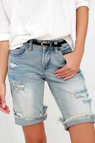 Blank Nyc Bahama Mama Light Wash Distressed Bermuda Shorts