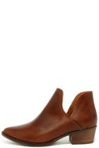 Steve Madden Austin Cognac Leather Ankle Booties