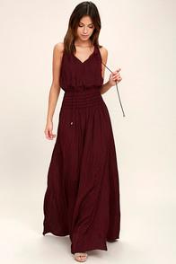 Lulus Star Sisters Burgundy Maxi Dress