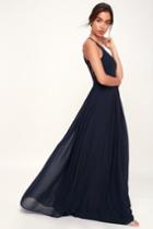 Love Spell Navy Blue Lace-back Maxi Dress | Lulus