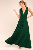 Lulus | Tricks Of The Trade Forest Green Maxi Dress | Size Large