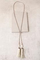 Lulus Big Debut Gold And Ivory Lariat Necklace