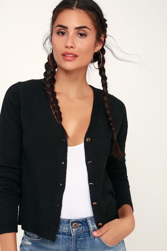 Cup Of Chamomile Black Knit Cardigan Sweater | Lulus